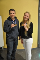 Tarmolle ja Oonalle  pronssia putoavien taulujen SM-kisoissa 6.2.2016 Kangasalalla