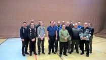 SFS-mestaruuskilpailujen mitalistit yhteikuvassa 28.2.2015 Porvoossa.